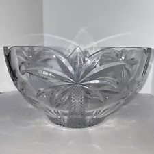 12” PALM BOWL 24% LEAD CRYSTAL by GODINGER SHANNON South Beach Collection