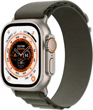 Apple Watch Ultra 49mm Titanium Case with Green Alpine Loop, Large (GPS +...