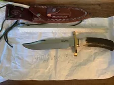 RANDALL MADE KNIFE Model 14 W/ SHEATH, CDT, SS, Stag Handle.