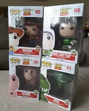 POP FUNKO DISNEY TOY STORY WOODY BUZZ HAMM REX FIGURES,MIB