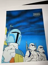 STAR WARS HOLIDAY SPECIAL animation Cel Print Publicity Concept Art Cartoons F1