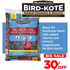 Pennington Select Black Oil Sunflower Seed Dry Wild Bird Feed 20 lb 30% SALE OFF