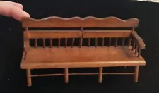 Vintage Chadwick(?) Dollhouse Wooden Deacons Bench 6 X 2 X 3 In.