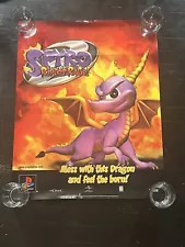 Vintage Spyro The Dragon 2 Riptor’s Rage PS1 Promo Store Display Poster 28”x22”