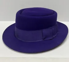 Vtg NEW WITH TAGS Beaver Brand Hat Fedora PURPLE Felt Size 7 Dress Hat EUR 56