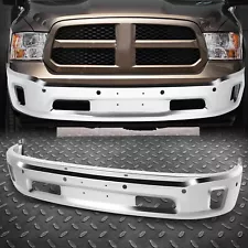 For 14-24 Ram 1500/Classic Chrome Front Bumper Face Bar w/Fog Light&Sensor Holes