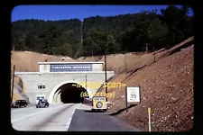 Woody Wagon Car at Pennsylvania Turnpike in 1940s, Kodachrome Slide n4a