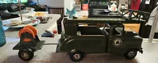 BUDDY L BELL VINTAGE TELEPHONE TRUCK AND TRAILER & REEL