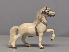 Old HTF Color Hagen Renaker Head Up Circus Pony Purple Harness 2 Repaired Legs