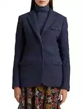 Lauren Ralph Lauren Business Two-Button Blazer Jacket Women's 10 Navy Blue `