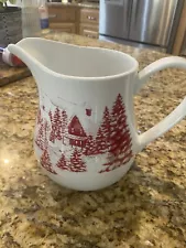 RED Transferware Creamer Pitcher