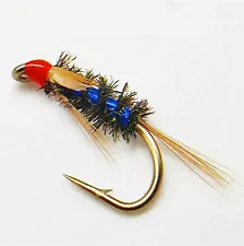 End of Line Sale - Holo Blue Diawl Bach size 12 (Set of 3) Fly Fishing Flies