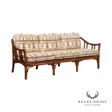 John McGuire Vintage Rattan Three-Seat Sofa