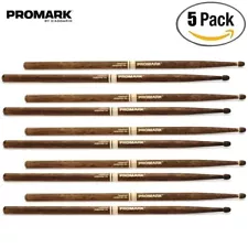 5-PACK Promark R5AFG Rebound 16" FireGrain 5A Drumsticks Acorn Tip w/ ActiveGrip