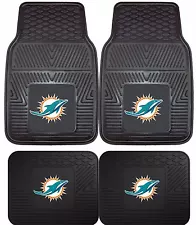 Miami Dolphins Heavy Duty NFL Floor Mats 2 & 4 pc Sets for Cars Trucks & SUV's