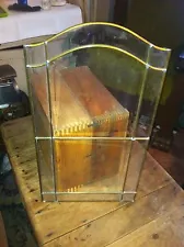 Vintage Beveled glass and Brass Cabinet Door Great Craft Art DYI project