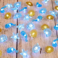 10ft 30LEDs Sea Beach Shell Starfish Seahorse String Lights Nautical Theme Decor