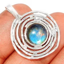 Natural Labradorite - Madagascar 925 Sterling Silver Pendant XA7 CP13536