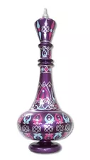 LT166 I Dream Of Jeanie Genie Hand Painted Glass Blown Purple Violet Bottle