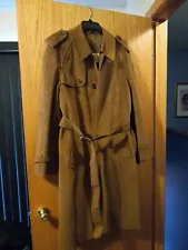 Mens Jeffrey Banks For lakeland Long Brown Trench Belted ultra suede coat Sz 42