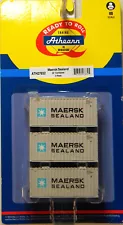 HO Athearn #27832 RTR 20' Container 3 Pack Maersk Sealand