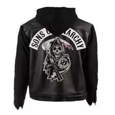 SOA Sons of Anarchy Leather Hooded Jacket