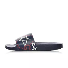 Gucci Calfskin GucciGhost Star Slides in Blue/Red Size 38