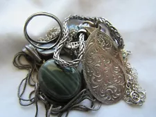 Vintage Sterling Silver Jewelry Lot For Scrap Or Wear 55 Grams