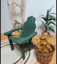 Miniature Dollhouse Furniture Green Adirondack Chair