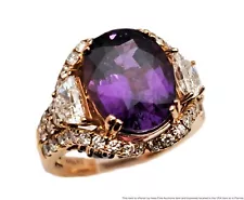 Le Vian Couture 6.7ct Natural Purple Sapphire 18k GIA Gold RARE Diamond Ring