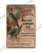 hunting firearm ammo Quail Dupont Smokeless Powder metal tin sign wall stuff