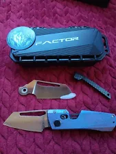 WinterBlade Co Factor B2 Custom Titanium Scale Timascus Clip Damascus Blade HOT!