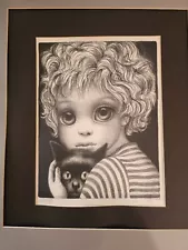 Margaret Keane Girl with Cat Hand-signed & NumberedLimited Stone Lithograph /180