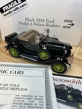 Danbury Mint Black 1931 Ford Model A Deluxe Roadster 1:24 Box Title Mailer RARE