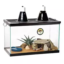 10 Gallon Pet Reptile Starter Habitat Kit with Light and Heat for Small Deser...