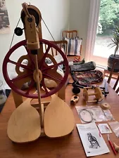 Schacht Ladybug Spinning Wheel w/ Added Bulky Flyer & Kromski Niddy Noddy & more