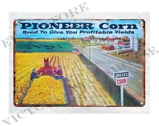 PIONEER Corn seeds Bred To Give You Profitable Yields farming metal tin sign