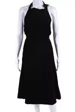 Modern Citizen Womens Cut Out Halter Neck Mid-Calf A-Line Dress Black Size S