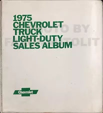 1975 Chevy Truck Dealer Sales Album Data Book Upholstery Pickup Van SUV Showroom (For: Chevrolet Scottsdale)