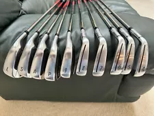 mint TaylorMade Qi irons, 4 thru LW, 10 irons, 1.25" extra length, Midsize grips