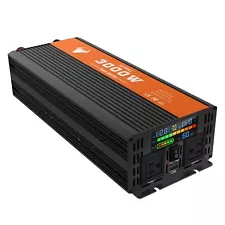 Power Inverter 3000 Watt, Car/Home 12V DC to 110V AC Converter, with LED Display