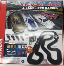 Auto World 36' Victory 400 4 Lane HO Slot Car Race Track Set - SRS345. Free Ship