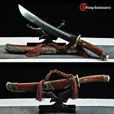 20'' Rosewood Chinese Sword Qing Dynasty DAO Short Knife Self-defence 1095 Steel