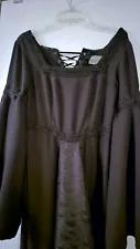 Holy Clothing Arwen Maxi Black Renaissance Medieval Gown Garb