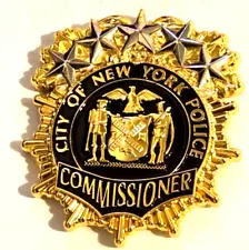 RARE NYPD COMMISSIONER SHIELD EWARD CABAN 46th COMMISSIONER 2.15" CHALLENGE COIN