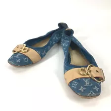 LOUIS VUITTON MonogramDenim Flat shoes belt flattened pumps