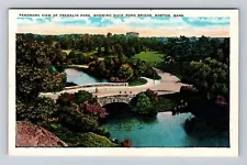 Boston MA-Massachusetts, Franklin Park, Duck Pond Bridge, Vintage Postcard