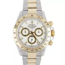 Rolex Daytona Cosmograph Two-Tone 18k Yellow Gold Steel CREAM 40mm 116523 Watch