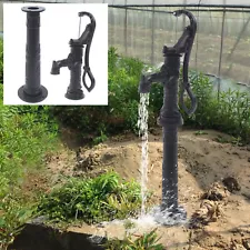 Antique Hand Water Pump Pitcher Pump Cast Iron FOR GardenYard Ponds +Raised Base