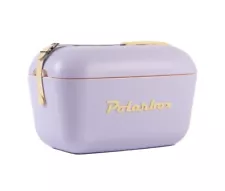 Retro Purple Polar Box Cooler W/ Leather Yellow Strap